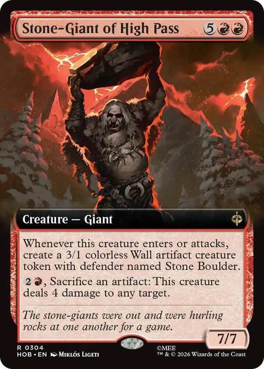 HOB, Stone-Giant of High Pass, (Extended Art), 304, R, Near Mint, Normal, EN