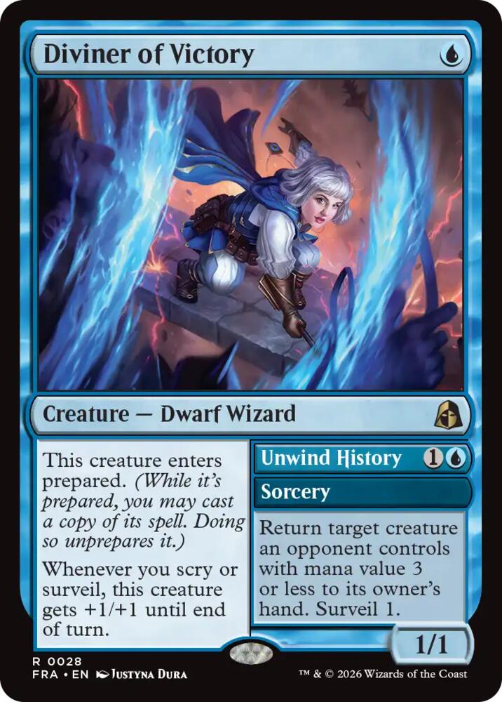 FRA, Diviner of Victory // Unwind History, Standard, 28, R, Near Mint, Normal, EN