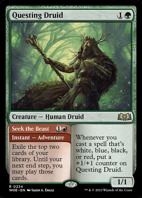 WOE, Questing Druid // Seek the Beast, Standard, 234, R, Near Mint, Normal, EN