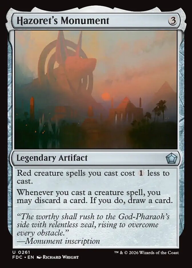 FDC, Hazoret's Monument, Standard, 261, U, Near Mint, Normal, EN