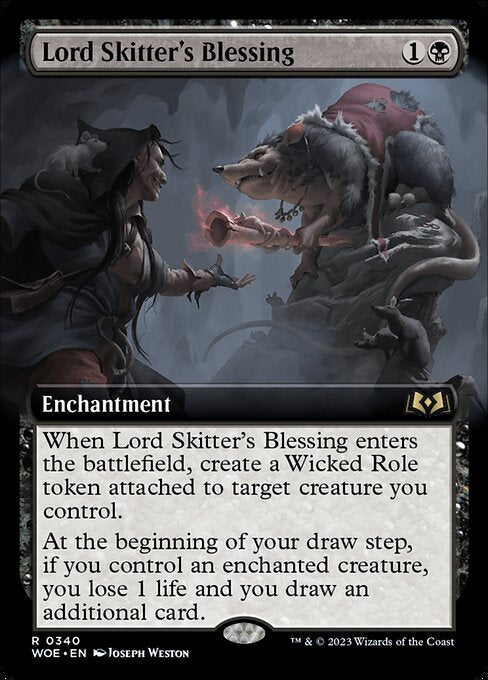 WOE, Lord Skitter's Blessing, (Extended Art), 340, R, Near Mint, (Foil), EN