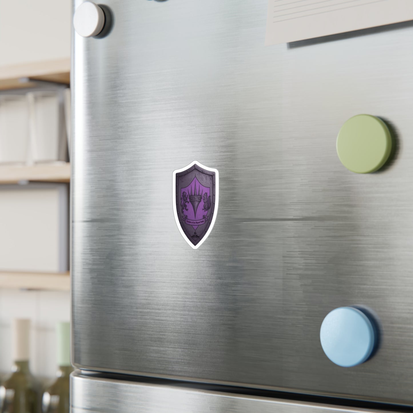 Knights of the Flipped Table Coat of Arms Kiss-Cut Vinyl Decal - Durable, Stylish Decor for Gamers & Fantasy Enthusiasts, MTG, Magic the Gathering