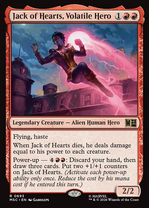 MSC, Jack of Hearts, Volatile Hero, Standard, 693, R, Near Mint, Normal, EN