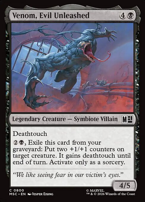 MSC, Venom, Evil Unleashed, Standard, 800, C, Near Mint, Normal, EN