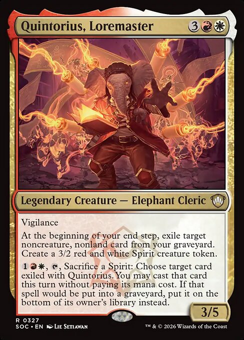 SOC, Quintorius, Loremaster, Standard, 327, R, Near Mint, Normal, EN