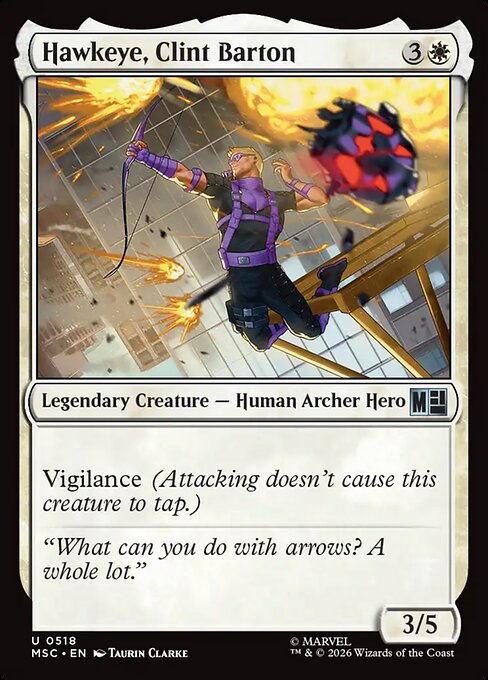 MSC, Hawkeye, Clint Barton, Standard, 518, U, Near Mint, Normal, EN