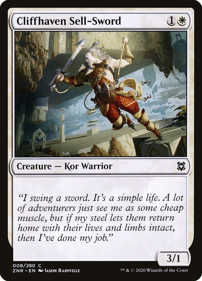ZNR, Cliffhaven Sell-Sword, Standard, 8, C, Near Mint, Normal, EN