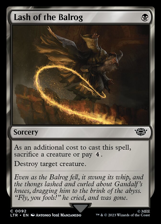 LTR, Lash of the Balrog, Standard, 92, C, Near Mint, (Foil), EN
