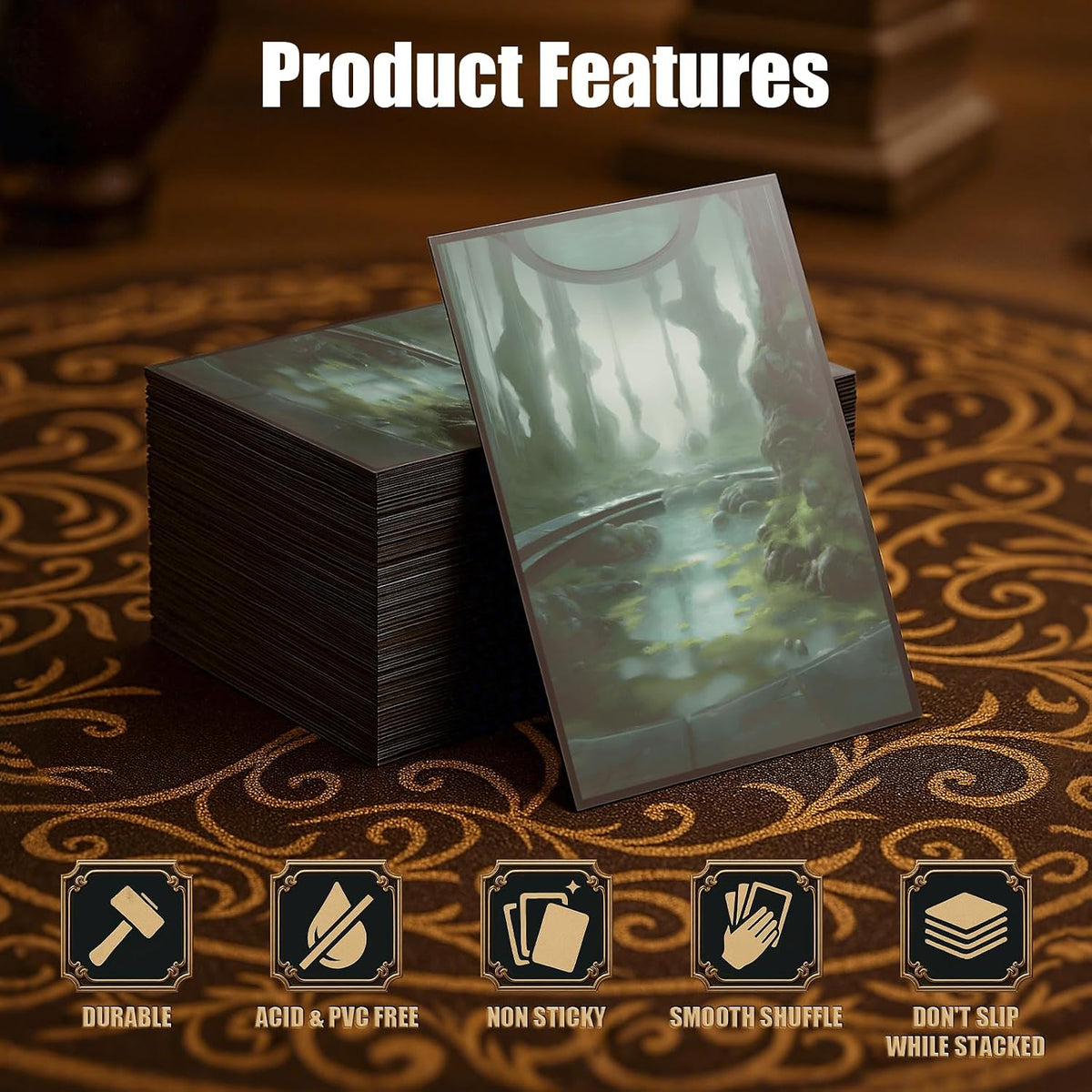 100ct Breeding Pool - Fantasy Shock Lands Card Sleeves, Matte Back Finish