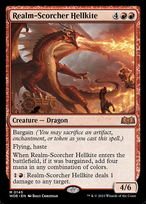 WOE, Realm-Scorcher Hellkite, Standard, 145, M, Near Mint, (Foil), EN
