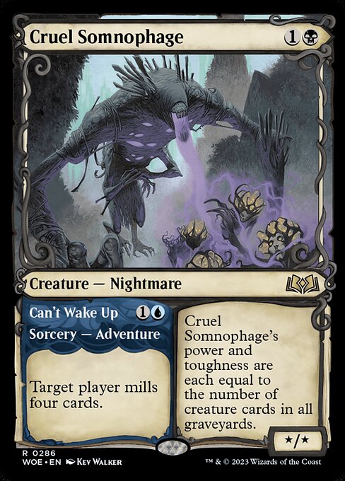 WOE, Cruel Somnophage // Can't Wake Up, (Showcase), 286, R, Near Mint, (Foil), EN