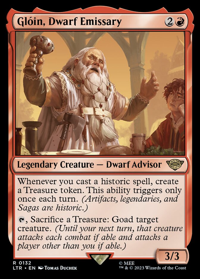 LTR, Glóin, Dwarf Emissary, Standard, 132, R, Near Mint, Normal, EN