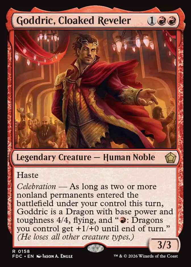 FDC, Goddric, Cloaked Reveler, Standard, 158, R, Near Mint, Normal, EN