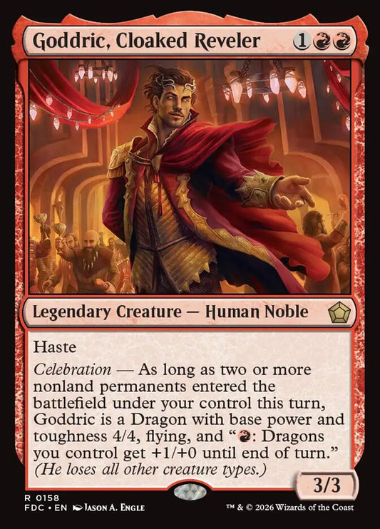 FDC, Goddric, Cloaked Reveler, Standard, 158, R, Near Mint, Normal, EN