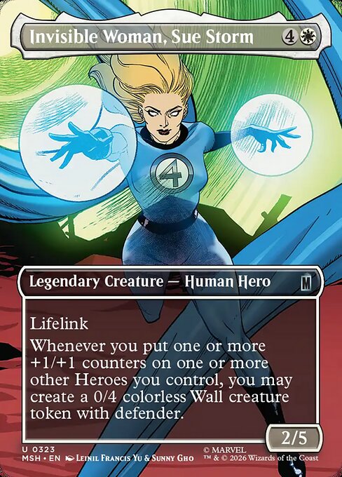 MSH, Invisible Woman, Sue Storm, (Borderless), 323, U, Near Mint, (Foil), EN