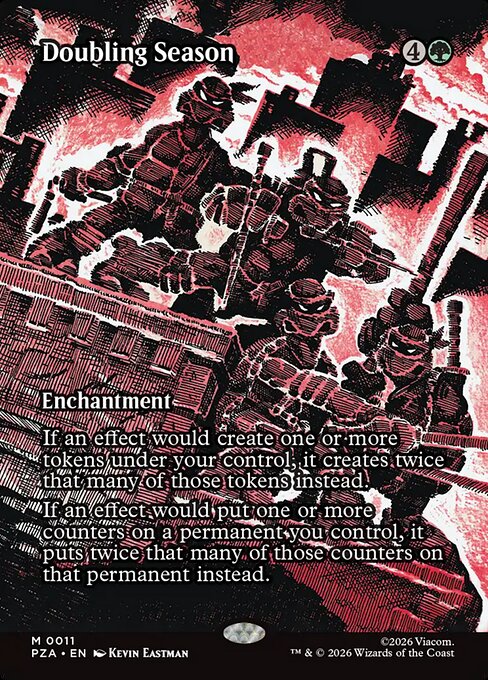 PZA, Doubling Season, (Borderless), 11, M, Near Mint, (Foil), EN