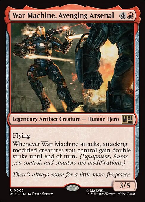 MSC, War Machine, Avenging Arsenal, Standard, 63, R, Near Mint, {Surge Foil}, EN
