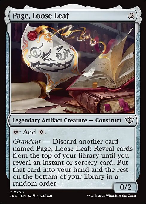 SOS, Page, Loose Leaf, Standard, 250, C, Near Mint, Normal, EN