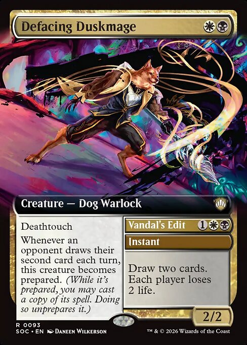 SOC, Defacing Duskmage // Vandal's Edit, (Extended Art), 93, R, Near Mint, Normal, EN