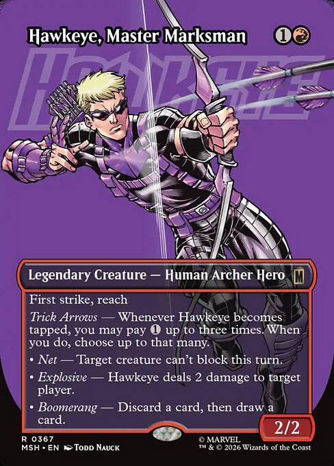 MSH, Hawkeye, Master Marksman, (Borderless), 367, R, Near Mint, Normal, EN