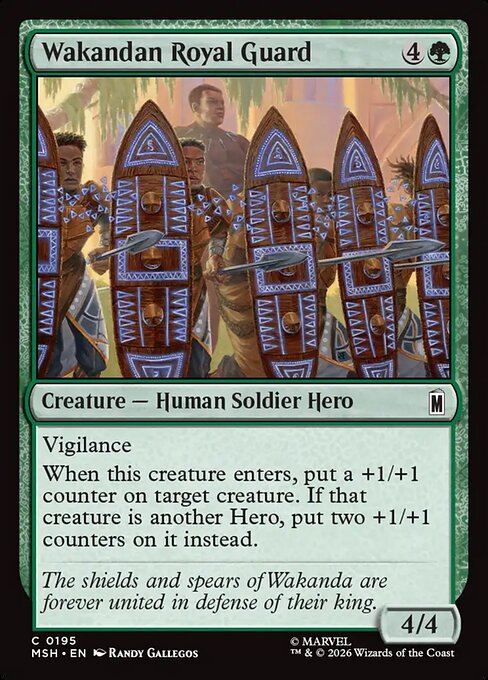 MSH, Wakandan Royal Guard, Standard, 195, C, Near Mint, (Foil), EN