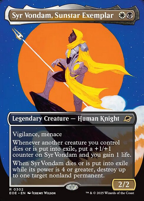 EOE, Syr Vondam, Sunstar Exemplar, (Borderless), 302, R, Near Mint, (Foil), EN