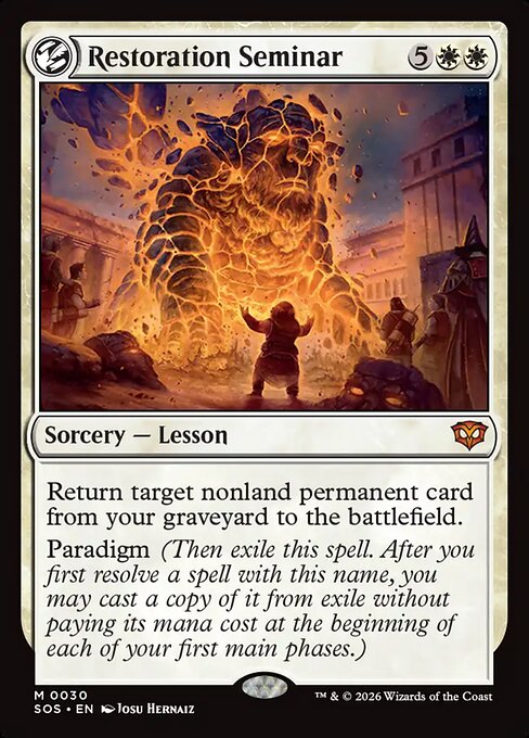 SOS, Restoration Seminar, Standard, 30, M, Near Mint, Normal, EN