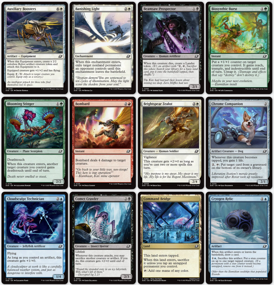 EOE, Foil, Full-Sleeved, 86-Card Commons Set - Edge of Eternities, Magic the Gathering, MTG