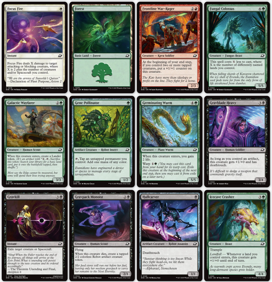 EOE, Foil, Full-Sleeved, 86-Card Commons Set - Edge of Eternities, Magic the Gathering, MTG