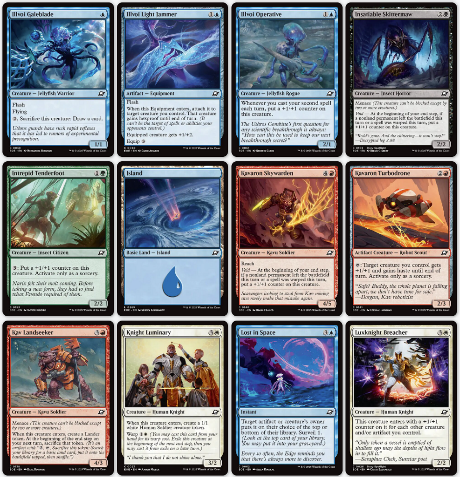 EOE, Foil, Full-Sleeved, 86-Card Commons Set - Edge of Eternities, Magic the Gathering, MTG