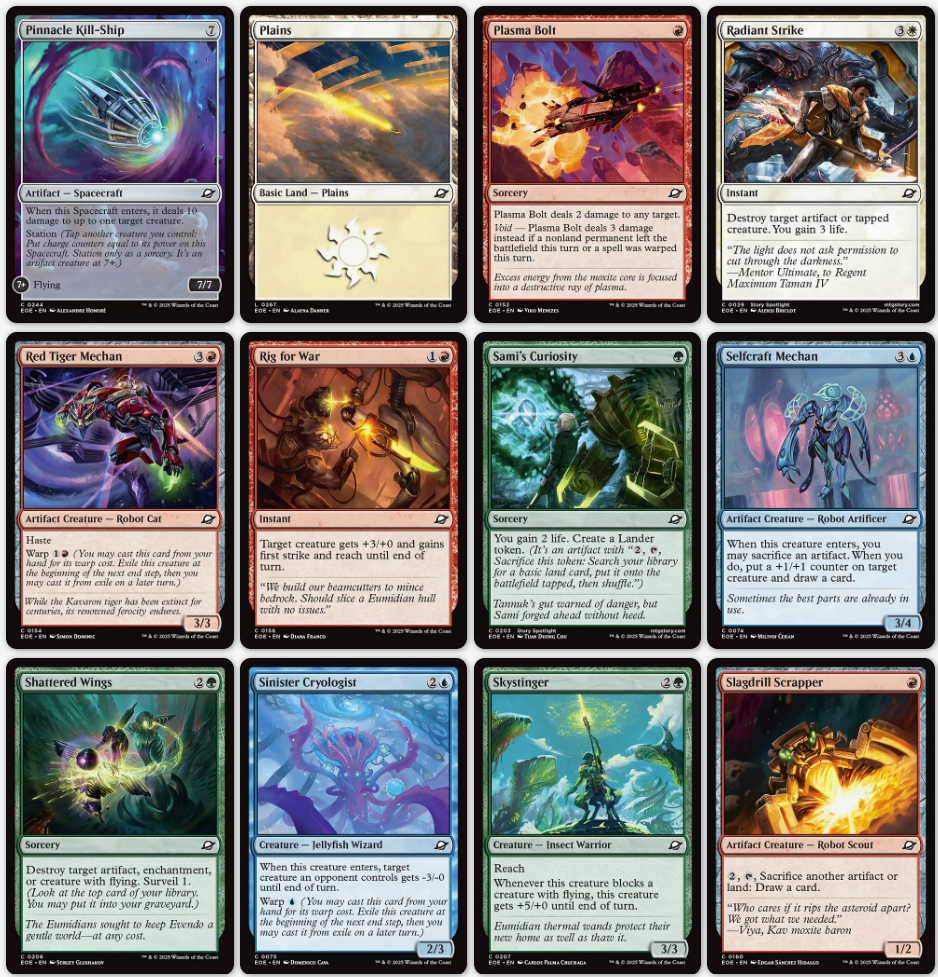 EOE, Foil, Full-Sleeved, 86-Card Commons Set - Edge of Eternities, Magic the Gathering, MTG
