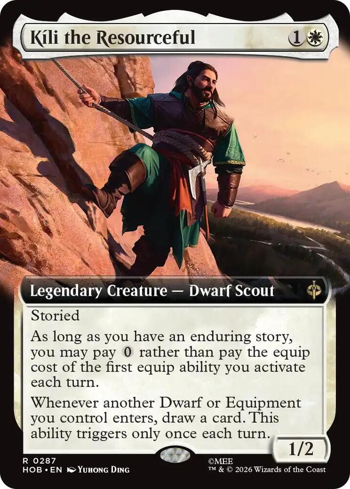 HOB, Kili the Resourceful, Extended Art, 287, R, Near Mint, Normal, EN