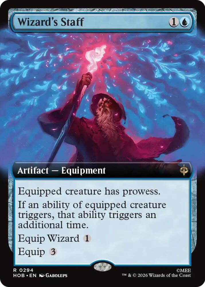 HOB, Wizard's Staff, Extended Art, 294, R, Near Mint, Normal, EN