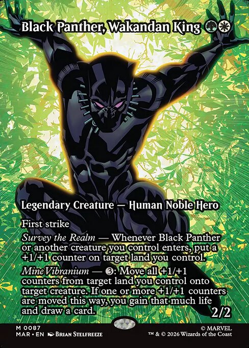 MAR, Black Panther, Wakandan King, (Borderless), 87, M, Near Mint, Normal, EN