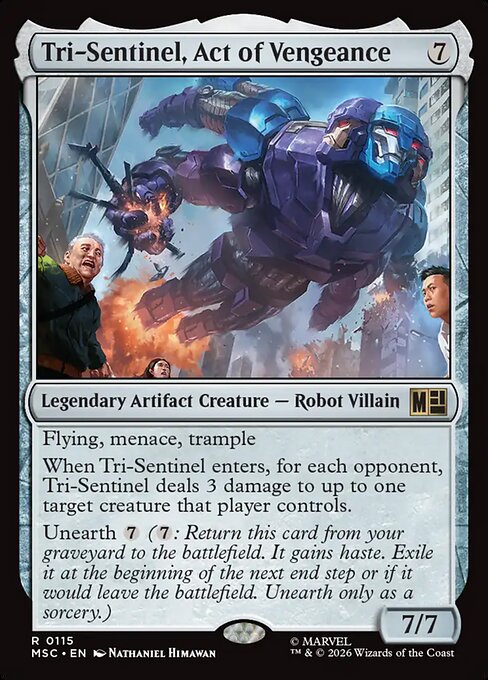 MSC, Tri-Sentinel, Act of Vengeance, Standard, 115, R, Near Mint, (Surge Foil), EN