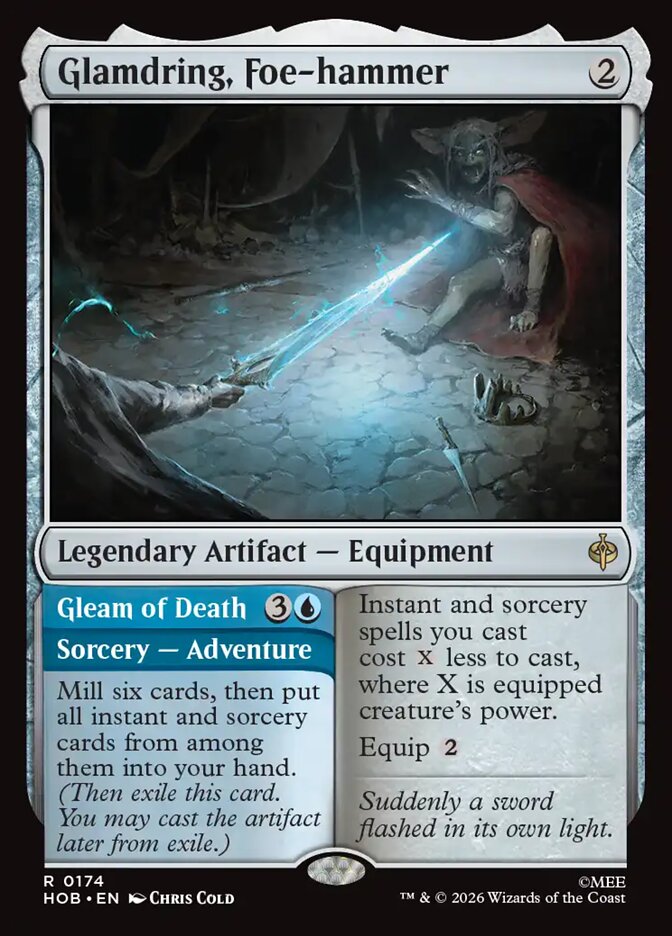 HOB, Glamdring, Foe-hammer // Gleam of Death, Standard, 174, R, Near Mint, Normal, EN