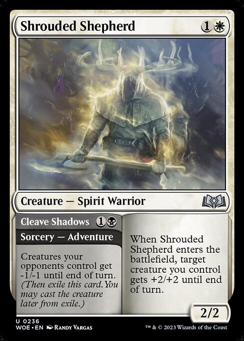 WOE, Shrouded Shepherd // Cleave Shadows, Standard, 236, U, Near Mint, Normal, EN