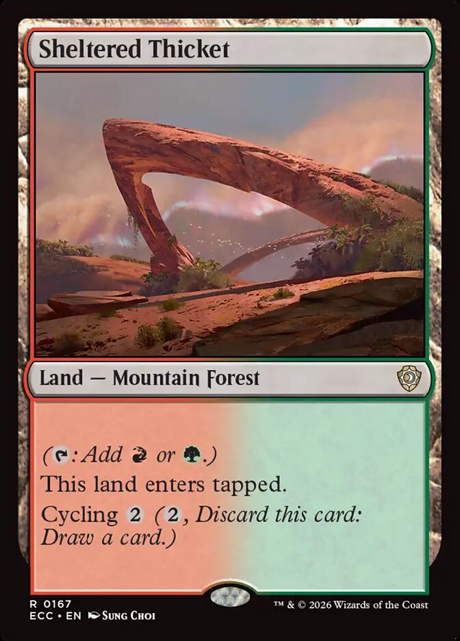 ECC, Sheltered Thicket, Standard, 167, R, Near Mint, Normal, EN