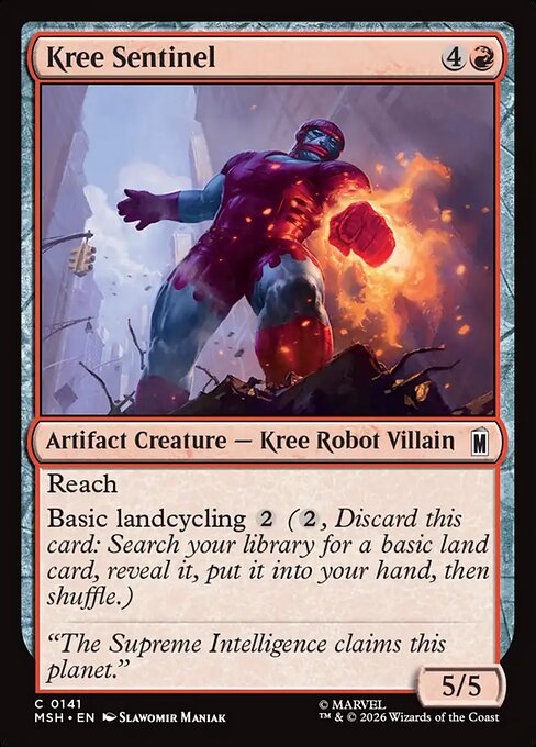MSH, Kree Sentinel, Standard, 141, C, Near Mint, (Foil), EN