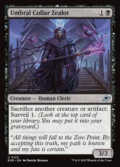 EOE, Umbral Collar Zealot, Standard, 123, U, Near Mint, (Foil), EN