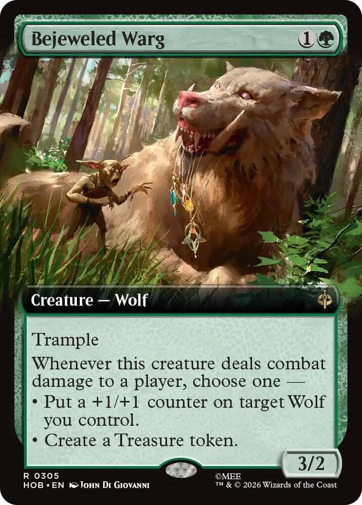 HOB, Bejeweled Warg, Extended Art, 305, R, Near Mint, Normal, EN