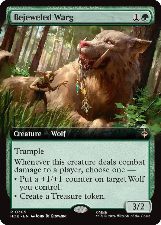 HOB, Bejeweled Warg, Extended Art, 305, R, Near Mint, Normal, EN