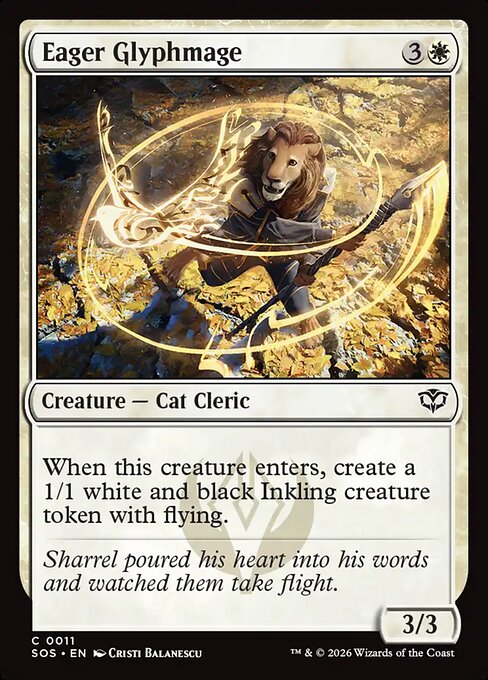 SOS, Eager Glyphmage, Standard, 11, C, Near Mint, Normal, EN