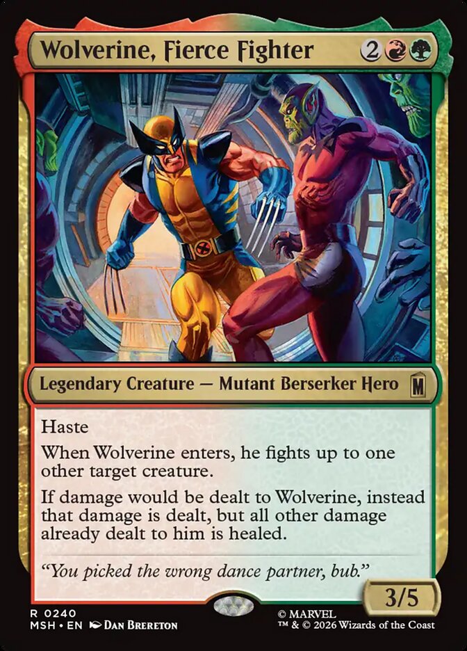 MSH, Wolverine, Fierce Fighter, Standard, 240, R, Near Mint, (Foil), EN