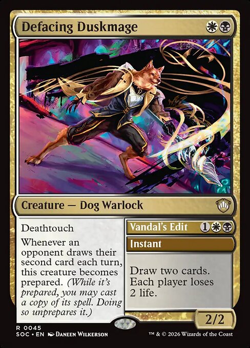 SOC, Defacing Duskmage // Vandal's Edit, Standard, 45, R, Near Mint, Normal, EN