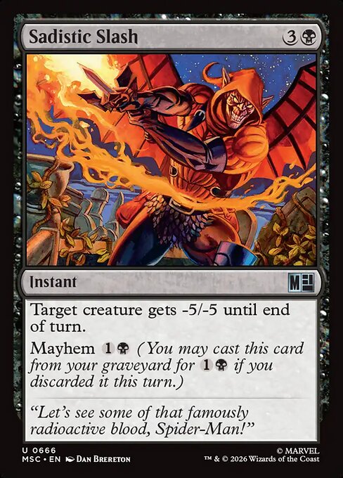MSC, Sadistic Slash, Standard, 666, U, Near Mint, Normal, EN