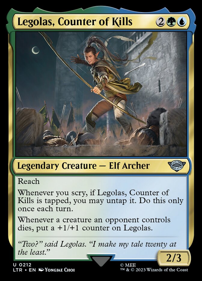 LTR, Legolas, Counter of Kills, Standard, 212, U, Near Mint, Normal, EN