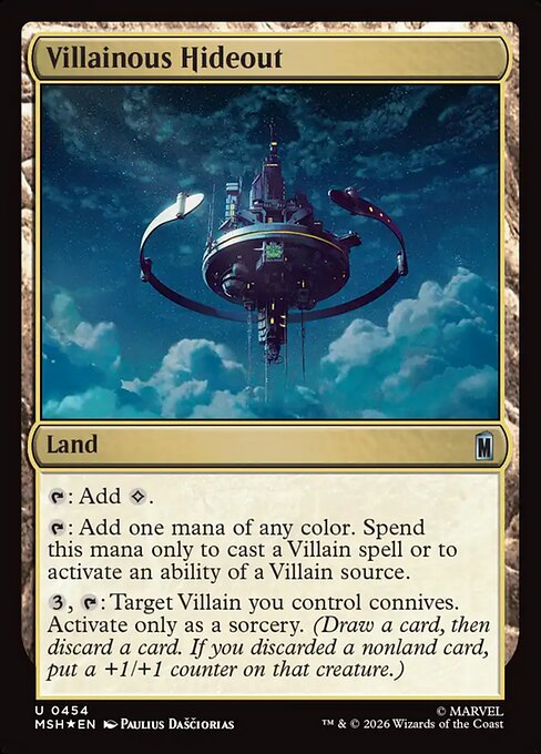 MSH, Villainous Hideout, Standard, 454, U, Near Mint, (Surge Foil), EN