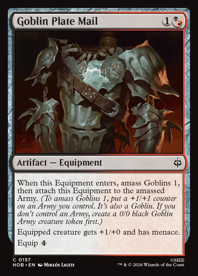 HOB, Goblin Plate Mail, Standard, 157, C, Near Mint, Normal, EN