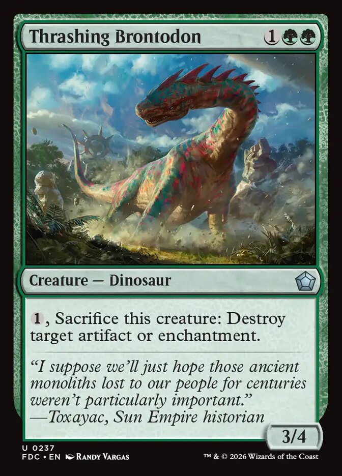 FDC, Thrashing Brontodon, Standard, 237, U, Near Mint, Normal, EN